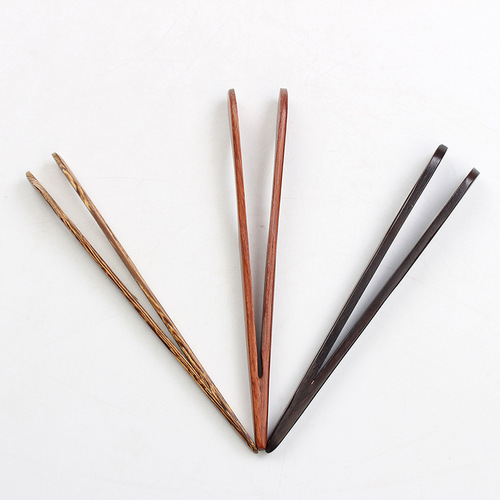 Ebony solid wood tea clip, chicken wing wood rosewood tea set accessories, tea clip