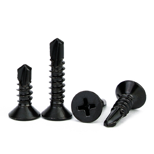 410 stainless steel black zinc cross countersunk head flat head drill tail screw self-tapping self-drilling screw black countersunk head dovetail wire