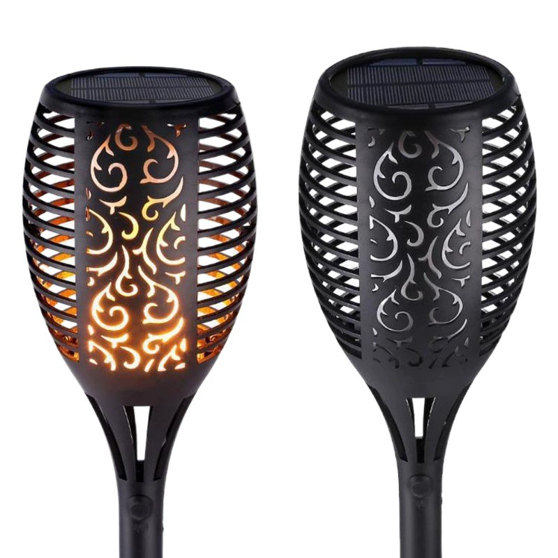 Солнечный свет пламени Открытый двор Сад Пейзаж Свет Светодиодный зарядный напольный штекер Украшение газона Индукционный фонарик