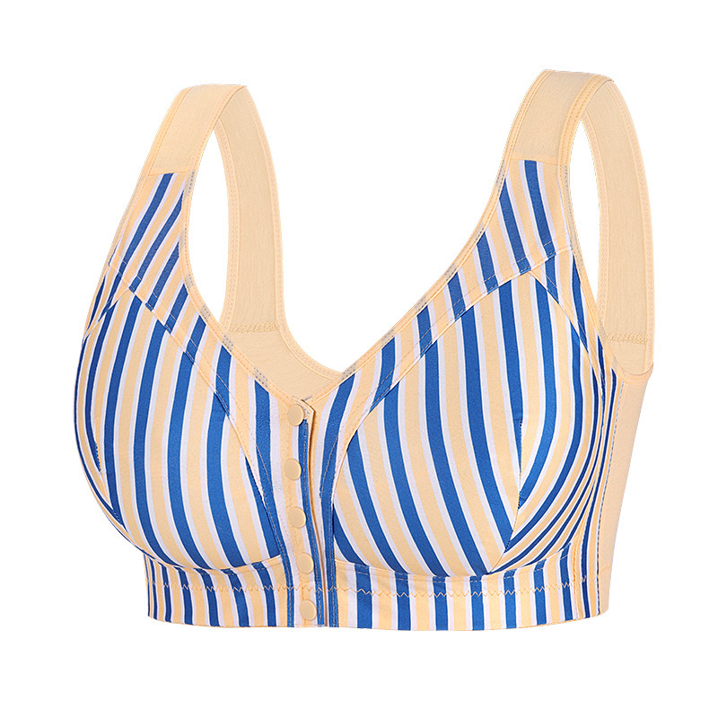 36-52 Super plus size Front Buckle Bra Cross-border European and American A- G Cup Size No Steel Ring Vest Fashion Striped Underwear 36-52 Super plus size Front Buckle Bra Cross-border European and American A- G Cup Size No Steel Ring Vest Fashion Striped Underwear
