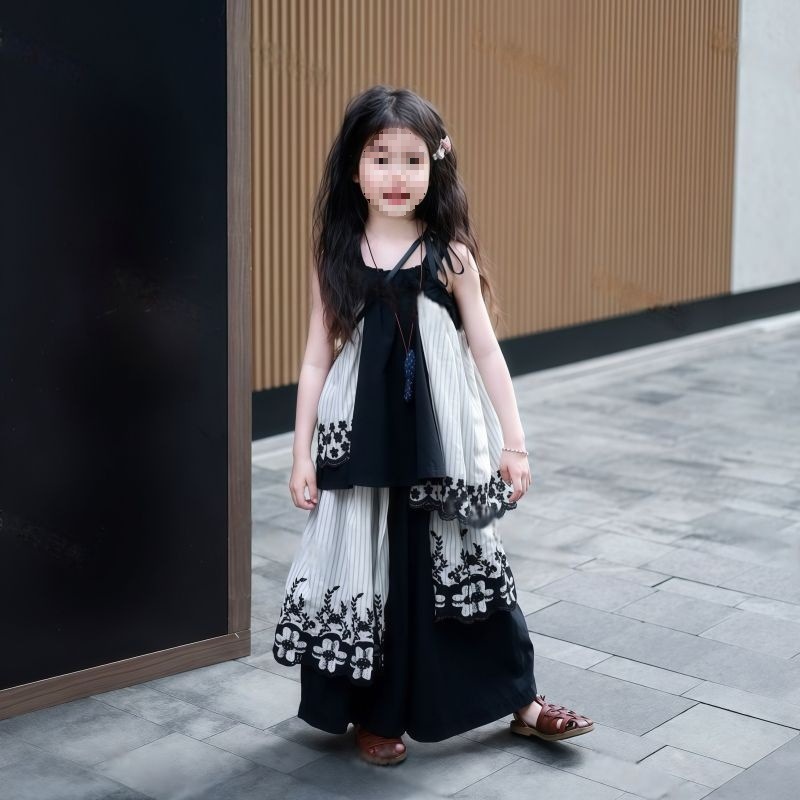 女童套装夏季2025新款儿童韩版时尚洋气两件套女孩短袖上衣春装潮|undefined
