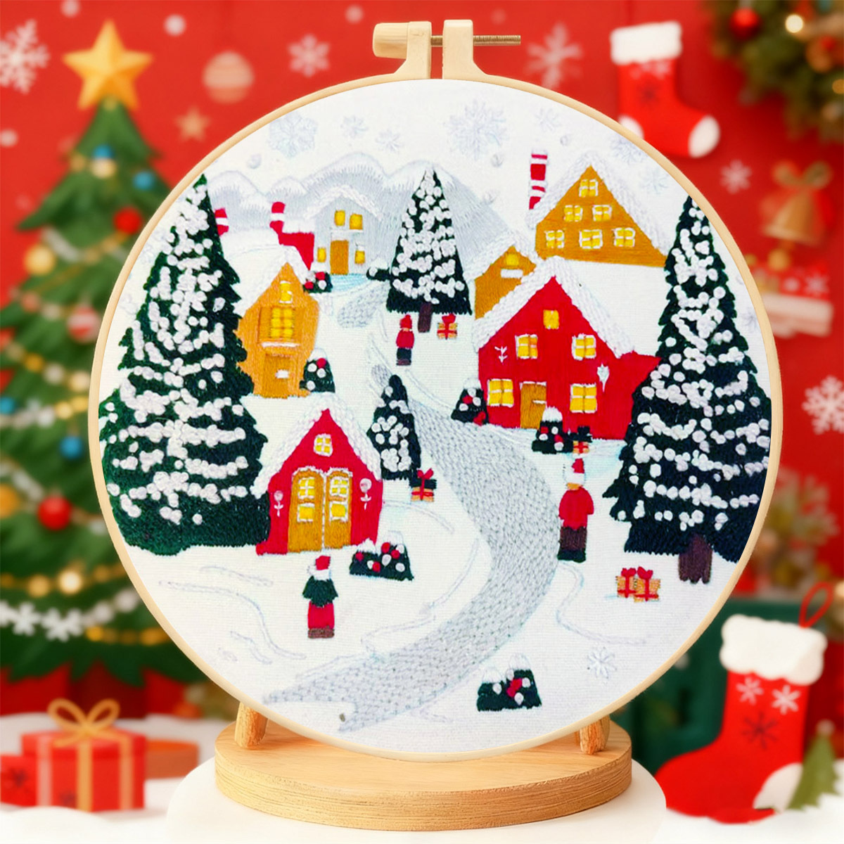 Bolsas de materiales de bordado transfronterizas explosivas de Navidad dos algodón de alta calidad bordado fábrica de decoración del hogar al por mayor