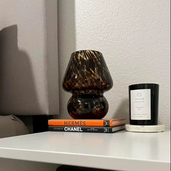 Brown dotted gourd night light-USB monochrome warm light