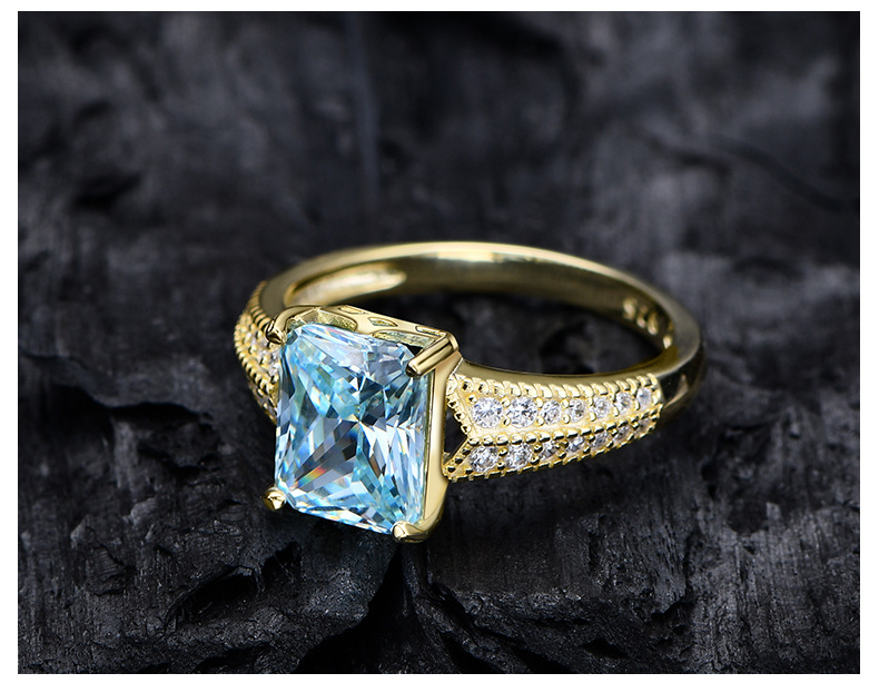 Fashion Geometric Sterling Silver Inlay Zircon Rings 1 Piece