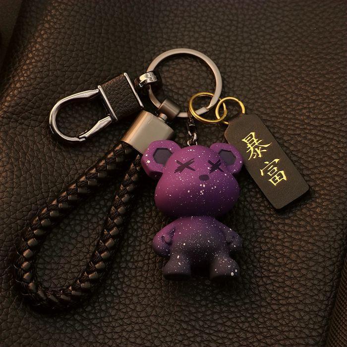 Purple Color-changing Bear Gun Eight-button Woven Rope Black Rich