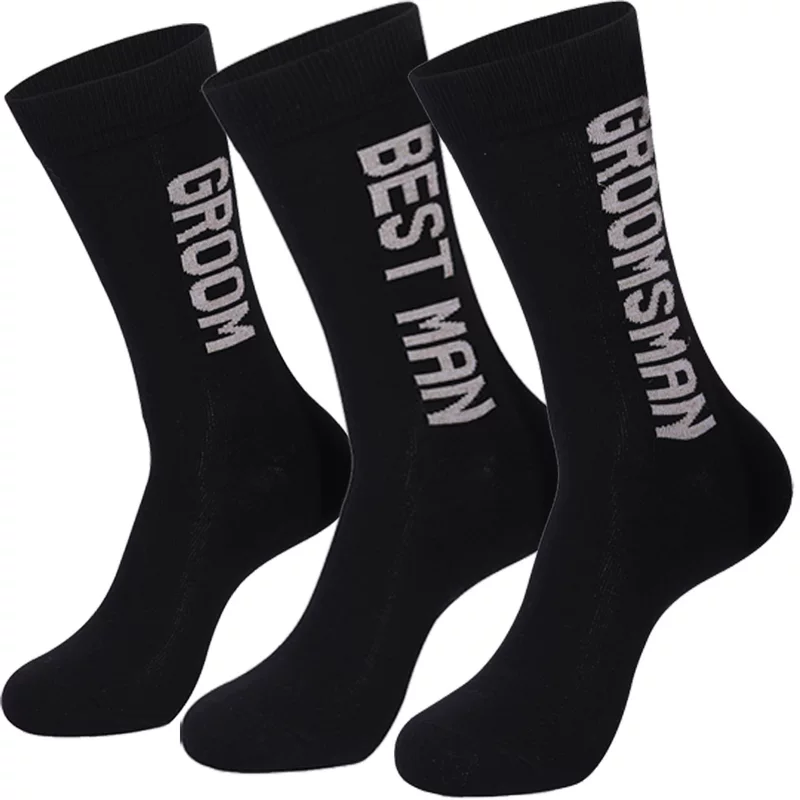  cross -border amazon wedding festival groom beauty casual de demoral cotton cotton mid -cotton alphabet male socks gift socks
