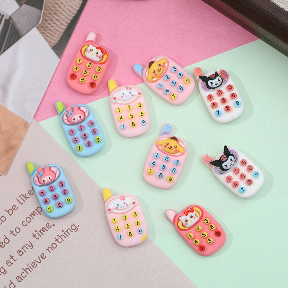 De dibujos animados de color sólido sanliou teléfono móvil DIY accesorios de resina crema pegamento accesorios para el cabello teléfono móvil Shell etiqueta engomada del refrigerador material colgante
