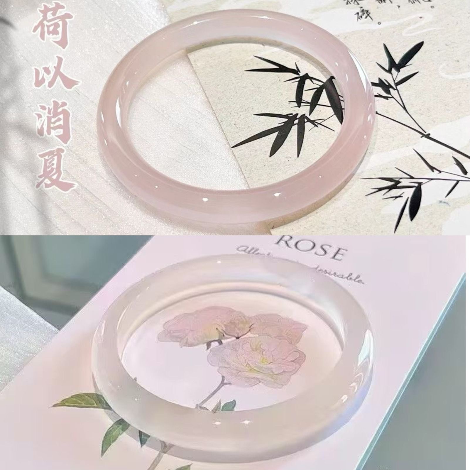 샤오홍슈와 같은 스타일의 흰색 달빛 팔찌, 두꺼운 골동품 액세서리, 여왕의 팔찌, 절친의 얼음 원형 링클 팔찌 선물