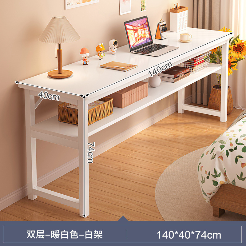 电脑桌家用女生桌子卧室简易书桌出租屋靠墙工作台阳台窄长条桌子|undefined
