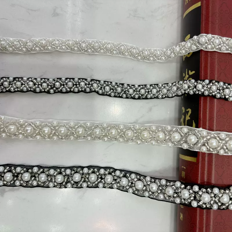 Source factory direct sales of handmade beaded beads square -shaped pearl lace wedding dresses Han dresses clothing auxiliary materials