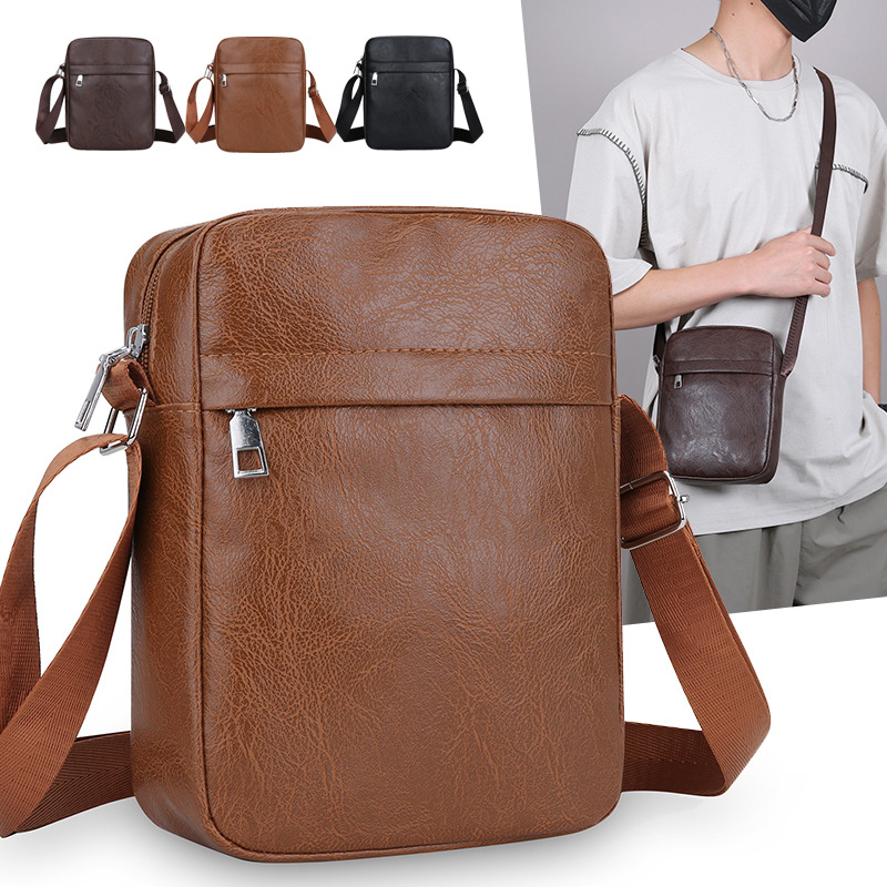 2026 New Versatile Fashionable Travel Expandable Men's Bag, Top Layer Casual Crossbody Bag, Versatile High-end Shoulder Bag