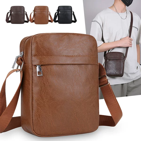 2026 New Versatile Fashionable Travel Expandable Men's Bag, Top Layer Casual Crossbody Bag, Versatile High-end Shoulder Bag