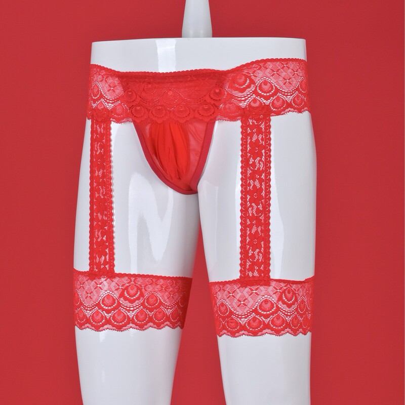 Lace leggings boxer men's JJ bag egg sexy underwear lace perspective strap temptation T pants confidential delivery