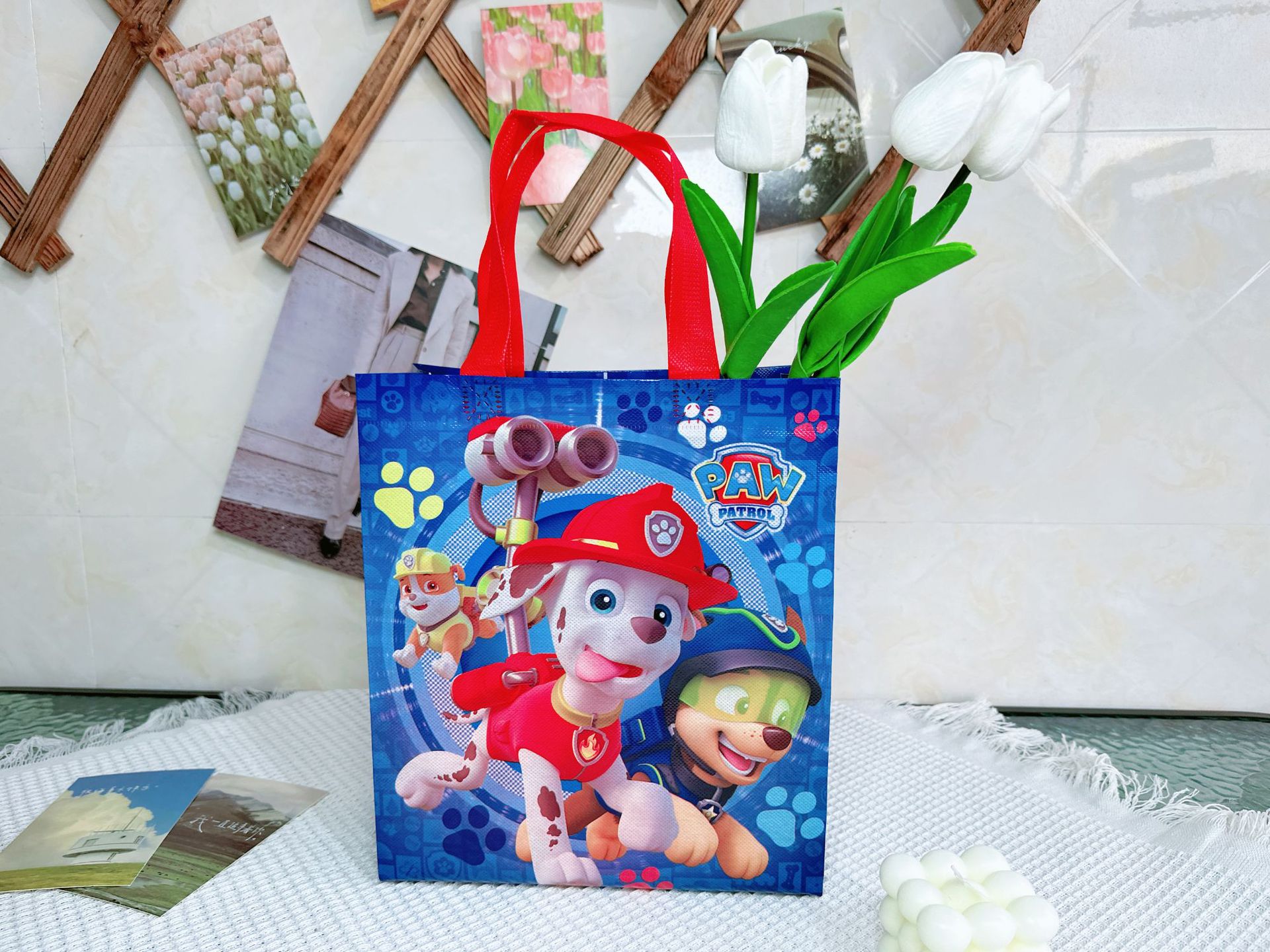 外贸工厂新款卡通无纺布手提袋汪汪队男礼品袋礼物包装袋现货批发