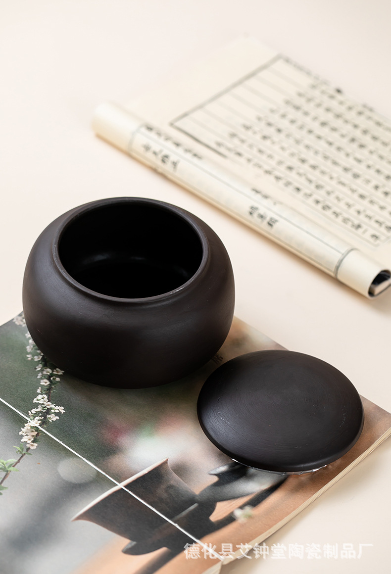 Ceramic Moxa Mud Paste Jar 501-800ml Chinese Style Heat Therapy Storage Container Microwave Safe specifications