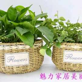 热卖草编花篮绳编花篮多肉绿植花篮花篮表演花篮装饰花瓶工艺品礼