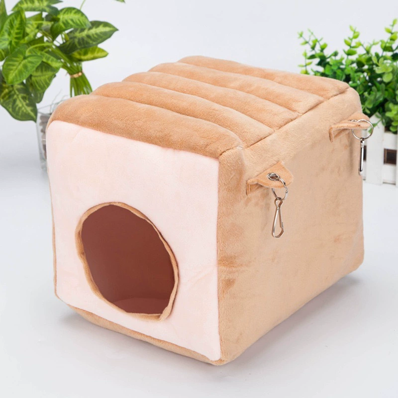 Клетка для морской свинки, попугая, морской свинки, шиншиллы, белки, ежа, хлопковое гнездо, зимние теплые принадлежности, квадратное утолщенное хлопковое гнездо для кролика