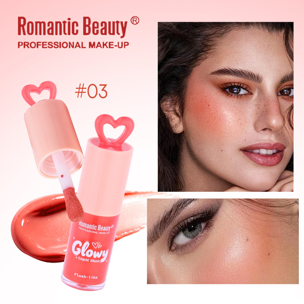 Cross-border Love Liquid Blush Natural Color Durable Carmine Brown No es fácil de quitar el maquillaje, mejora de la apariencia, blush rosa suave