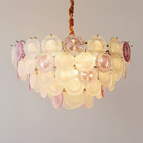 French crystal chandelier cream-style lighting living room chandelier modern minimalist master bedroom light trending eye-protection shell light