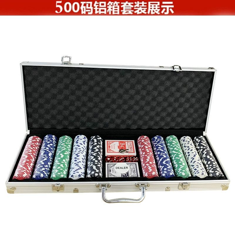 Комплект чипов Texas Hold'em Dice Hand Hand - подъемник коробки замок 100 код 200 Одс 300 Одс 500 Одс По: лодочные игры развлечения