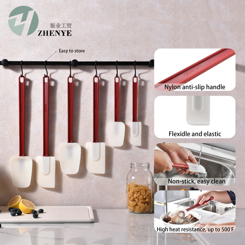 Cross-Border Hot Selling Cream Silicone Scraper Spoon Spatula Baking Tool Cake Cream Scraper Spatula