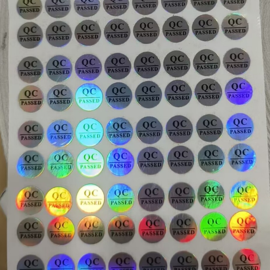 QC标 定制不干胶 不干胶标签 印刷贴纸 透明 银色 切张logo印刷防