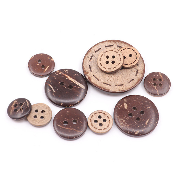Round two eyes four eyes dotted line coconut coconut shell buttons…