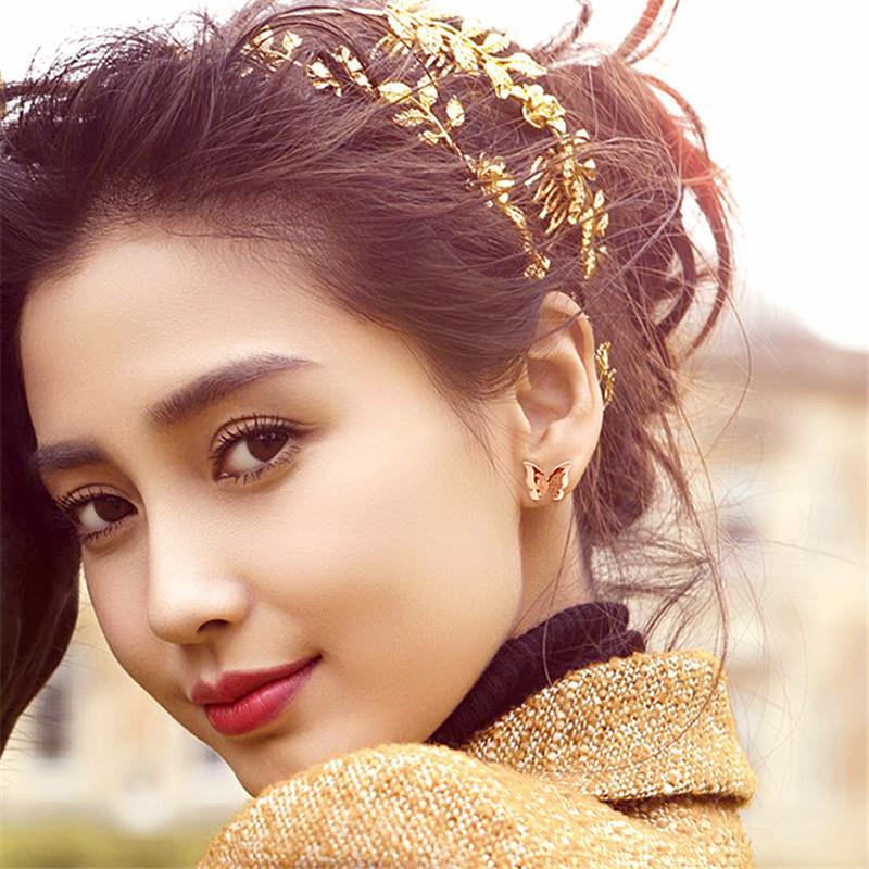 Earrings Classification Fashion Simple Style Butterfly Titanium Steel Plating Butterfly Earrings
