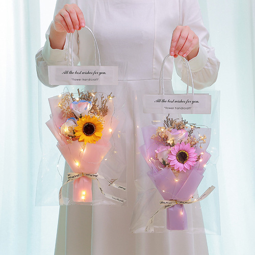 Goddess' Day gift finished bouquet stall full of baby's breath simulated rose soap flower event gift teacher Women's Day