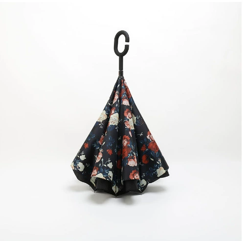 Стилизованный зонтик с двойным рельефом типа C с обратной подкладкой, 8 костей, двойной слой, прозрачный дождевой зонт двойного использования с автоматической трубкой, для автомобиля 4S магазин подарок рекламный зонт