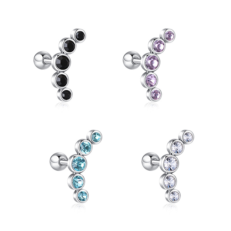 2021高级感欧美新款不锈钢AAA锆石捷克钻耳钉 耳饰 耳环 穿刺饰品