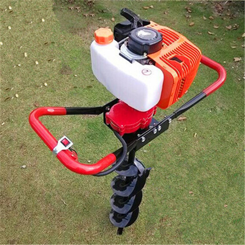 大功率汽油手扶式打洞机二冲程挖坑钻孔打桩单人挖洞机旋转动力