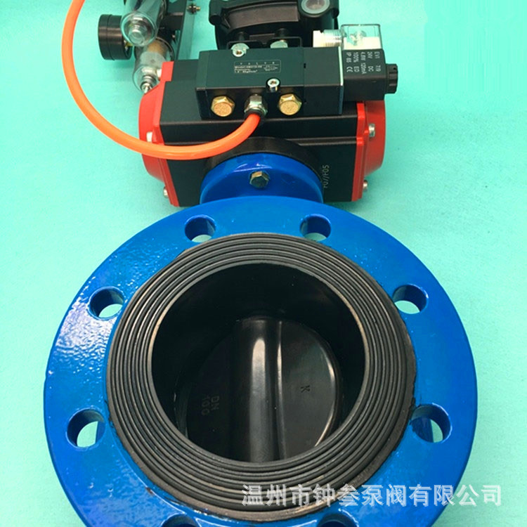 不锈钢软密封气动蝶阀 D641X D641J-10P 脱硫脱硝衬胶气动蝶阀