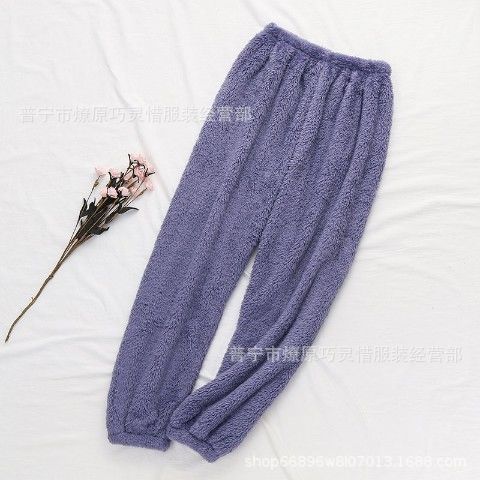 Pantalones de pijama de franela de coral de dibujos animados, pantalones de pijama de hombre, pantalones de invierno de otoño de mujer, pantalones caseros