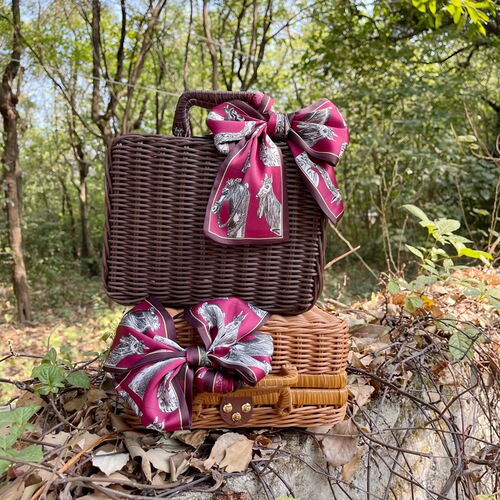 Imitation rattan suitcase, retro storage luggage woven box, gift box, rattan box, rattan box, Christmas gift box