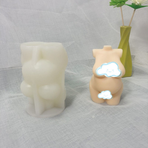 New Human Fat Woman Scented Candle Silicone Mold DIY Aroma Gypsum Ornament Mousse Cake Mold Batch
