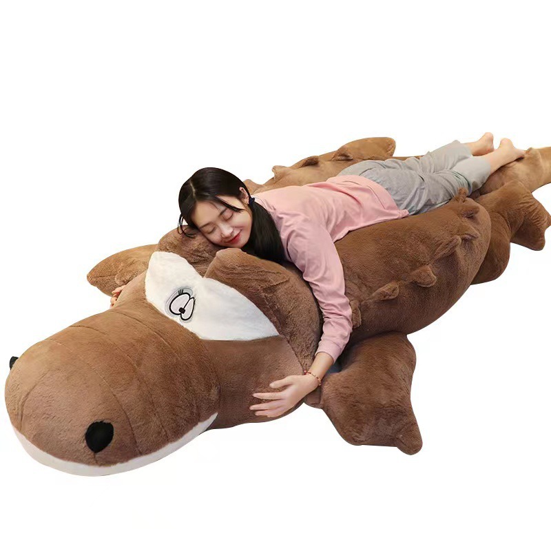 Extra grote pluche krokodil knuffelkussen, schattige pop, groot formaat, knuffeldier voor naast het bed van kinderen_voghion.com