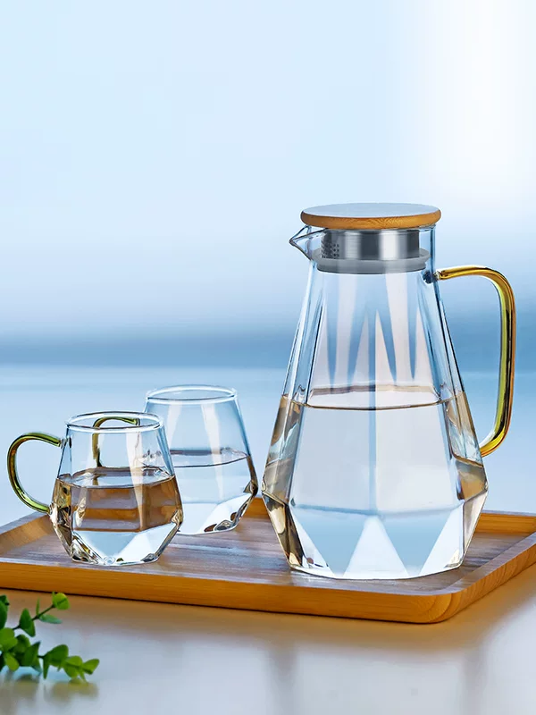 Wholesale стеклянная чайник высокая термостойкость бытовая вода большой объём холодная вода чашка сушильная чашка водяной бутылки контейнер