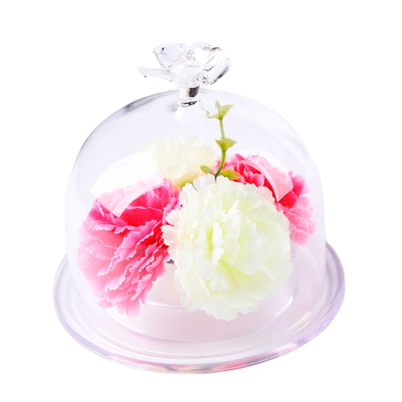 DIY creativo transparente flor eterna cubierta de cristal cubierta de la torta decoración del hogar micro paisaje florero con accesorios