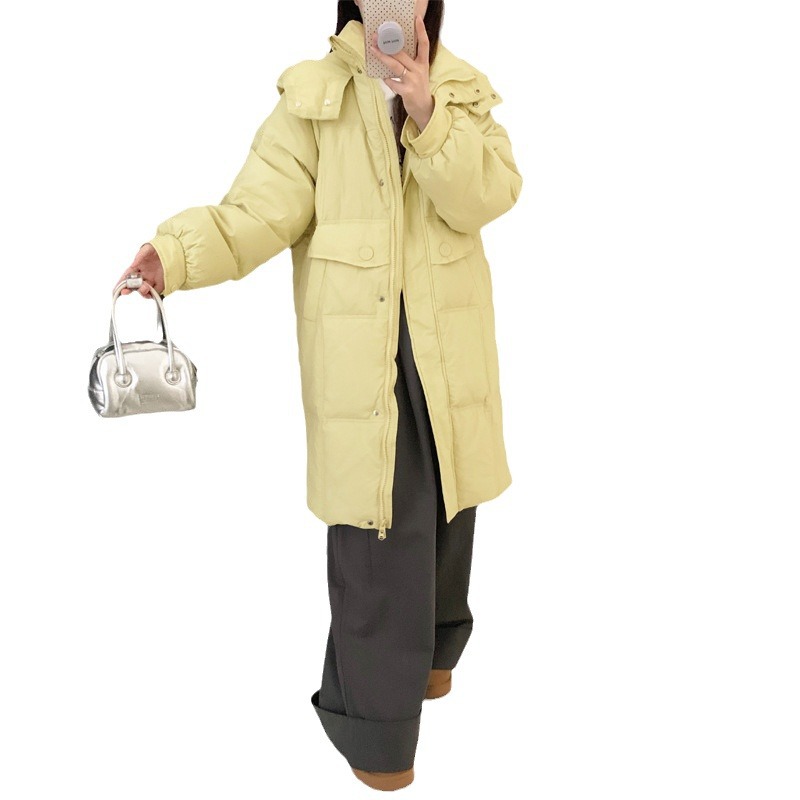 Capa de algodón de comercio exterior mediano largo 2025, nueva chaqueta de plumón coreana para mujeres suelta y gruesa chaqueta de algodón de invierno image 5