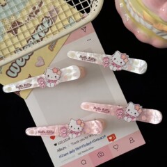 アクリル猫熊ピンクの長い髪クリップ
