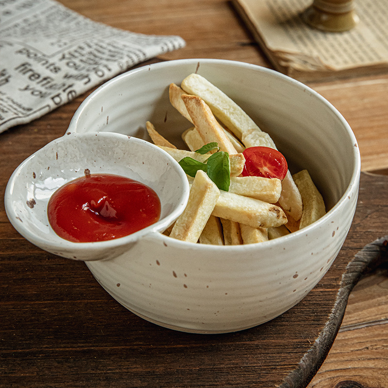 Cuencos divertidos de Xi Ruomi con bocadillos de tartas fritas, cuencos de bocadillos de cerámica, exportación transfronteriza.