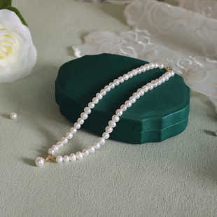 Natural Freshwater Pearl Women's Necklace Niche Design Retro High-end Fashion Elegant Light Luxury Collar Chain Necklace