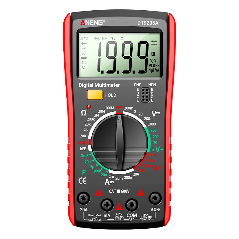 Интеллектуальный DT9205A мультиметр Высокая точность цифровой мультиметр Многофункциональный антигоревший ремонт Электрик Специализированный счетчик