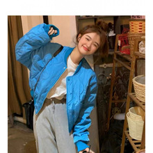 棉服女冬港风短款棒球服厚棉衣新款韩版夹克红色外套