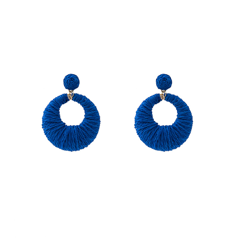 26g Weight 1 Pair Vacation Round Plating Alloy Raffia Drop Earrings