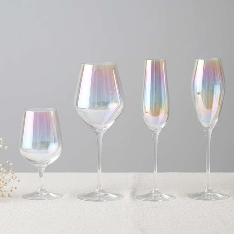 Colorido de iones chapado regalo cristal copa de vino copa de champán colorido copa de vino Copa pequeña Hada copa de vino