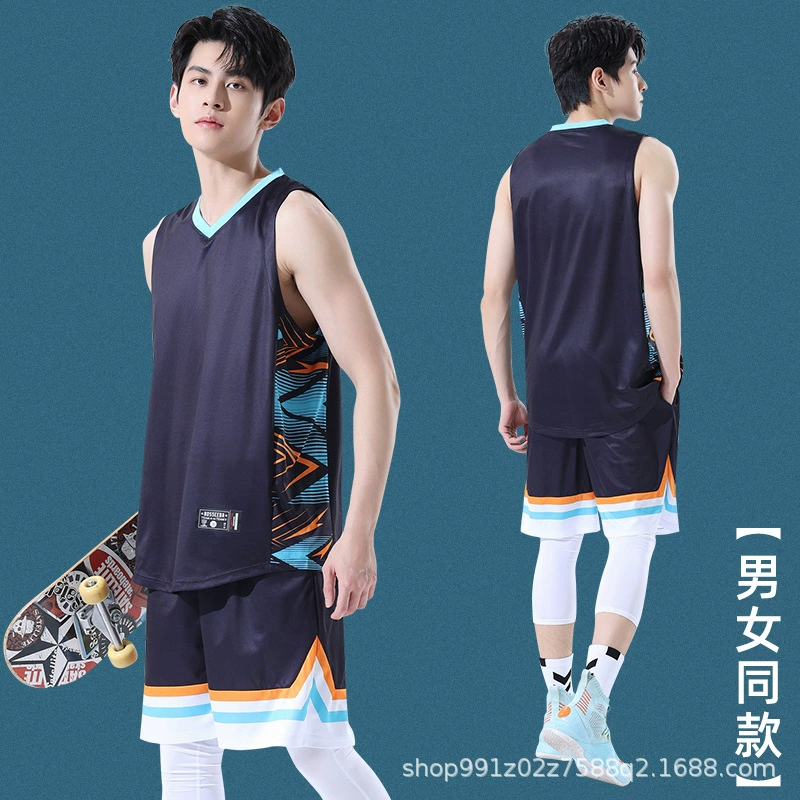 Баскетбольная форма костюм Мужская и женская с принтом группа покупает тренд в национальном стиле Студенты колледжа обучение соревнованиям новая командная форма Джерси лето
