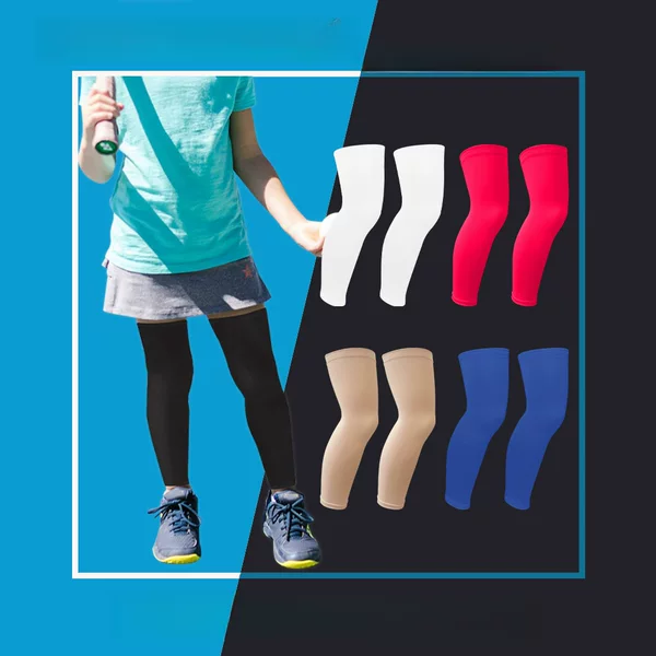 Children's Sun Protection Leg Sleeves, Silicone Non-Slip Milk Silk Cycling Knee Pads, Sports Extended Ice Silk Leg Sleeves