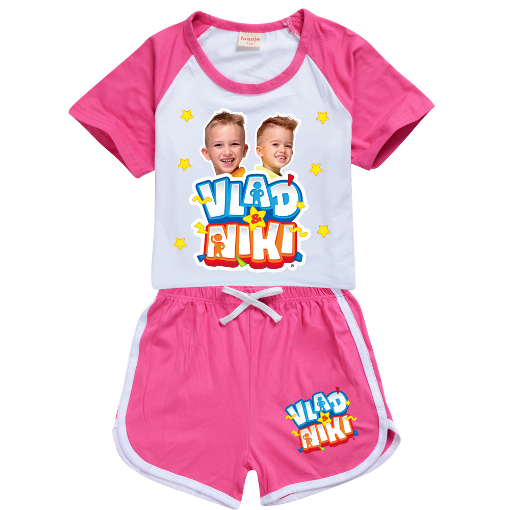 Jungen Sommer Vlad Niki Sets Kurzarm T-Shirt Shorts 2 Stück Anzug Casual Sportswear Kinder kleidung Trainings anzug für Teenager Mädchen – Detail 9